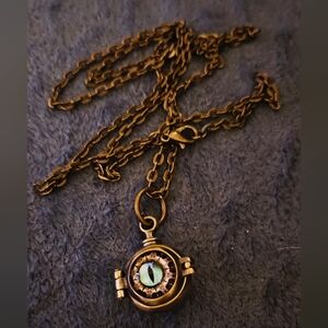 Vintage Gold Evil Eye Pendant Necklace
